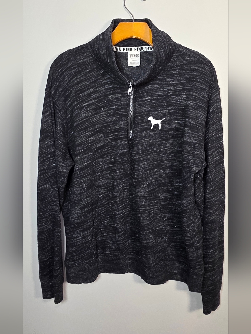Victoria’s Secret PINK Marled Grey Jogger Set | Quarter-Zip & Joggers | Size M - Picture 3 of 11